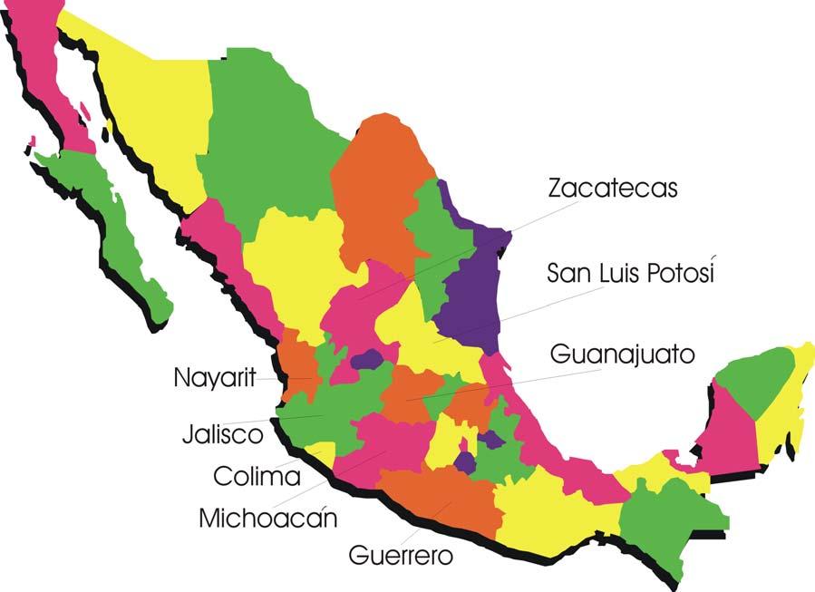 Figure 1: Map of Mexico with