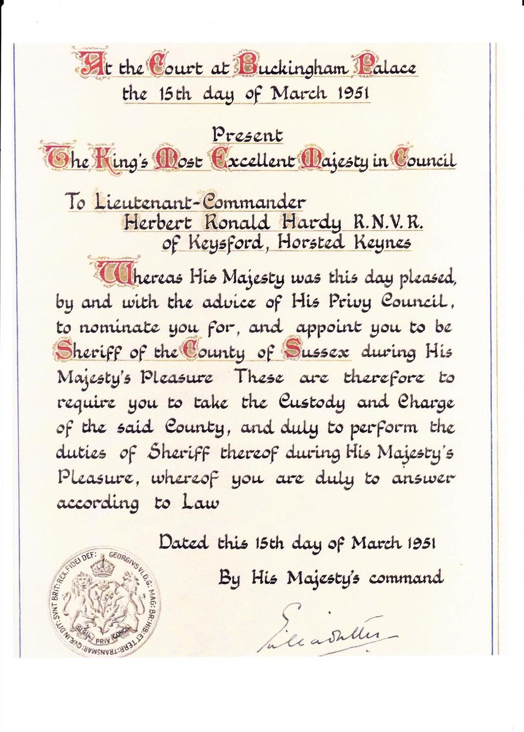 Document showing Royal