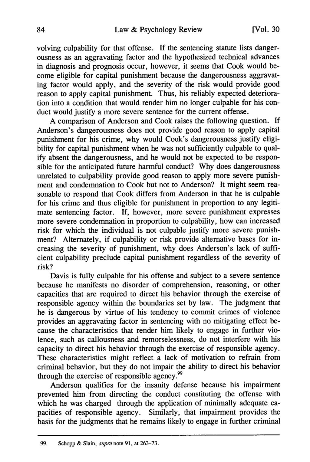 Law & Psychology Review [Vol. 30 volving culpability for that offense.