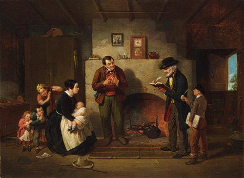 Cover and above Taking the Census, Francis William Edmonds, 1854.