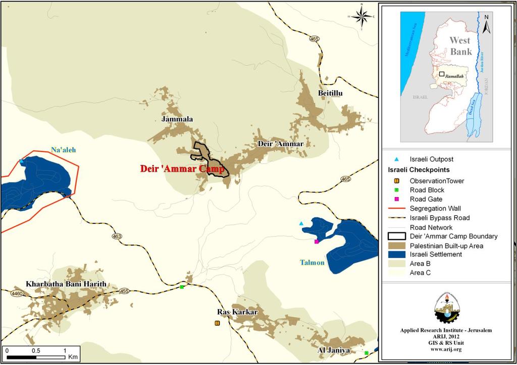 Deir 'Ammar Camp Profile Location and Physical Characteristics Deir 'Ammar Camp is a Palestinian camp in the located (horizontally) 12 km northwest of Ramallah City.