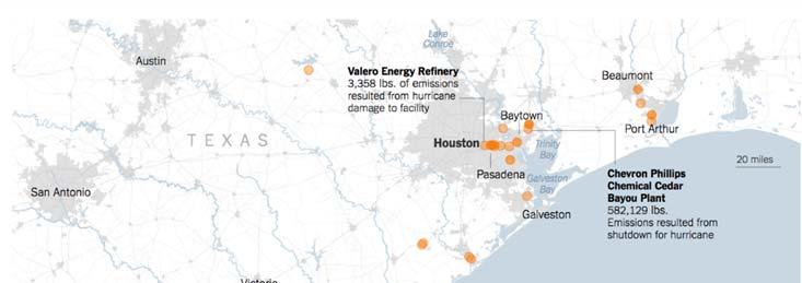 Air pollutants released across the Houston area in the wake of Hurricane