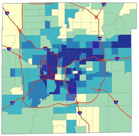 More education equates to higher incomes, and a skilled workforce means more economic potential and stability for the neighborhood. The map at right shows the high unemployment rate in 2000 in the.