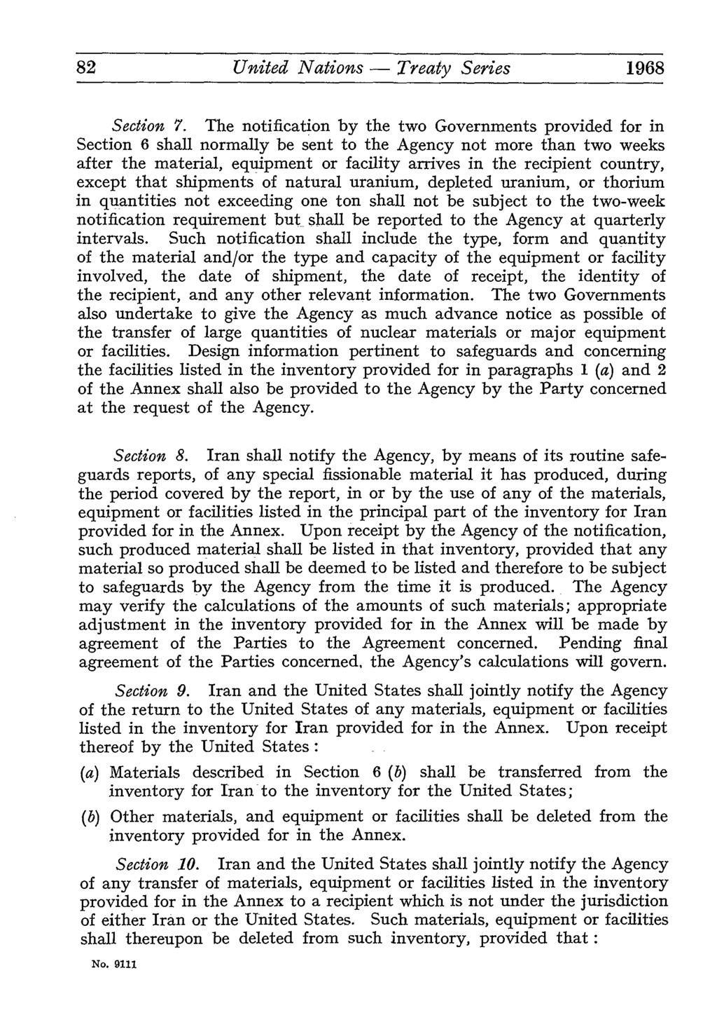 82 United Nations Treaty Series 1968 Section 7.