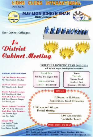 DISTRICT CABINET MEETINGS : MEETING DATE VENUE Preliminary