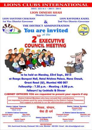 Executive Council Meeting 23rd Sept.