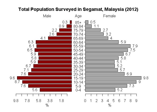 Figure 2: Segamat district Population Pyramid: