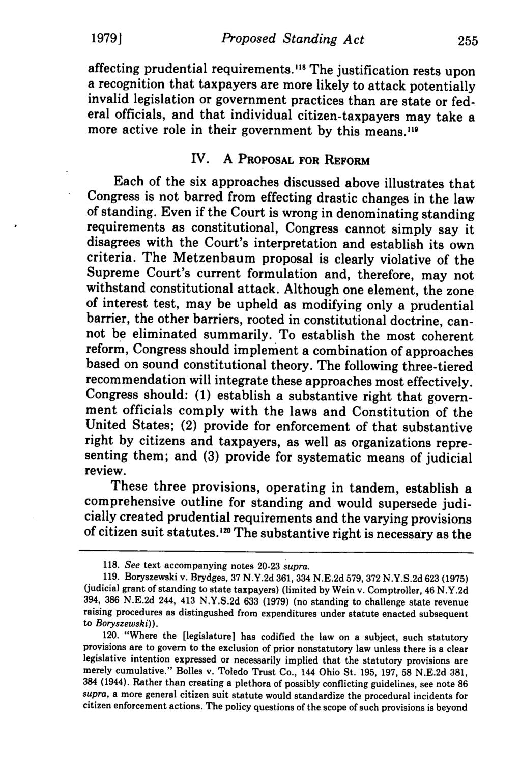 19791 Proposed Standing Act affecting prudential requirements.