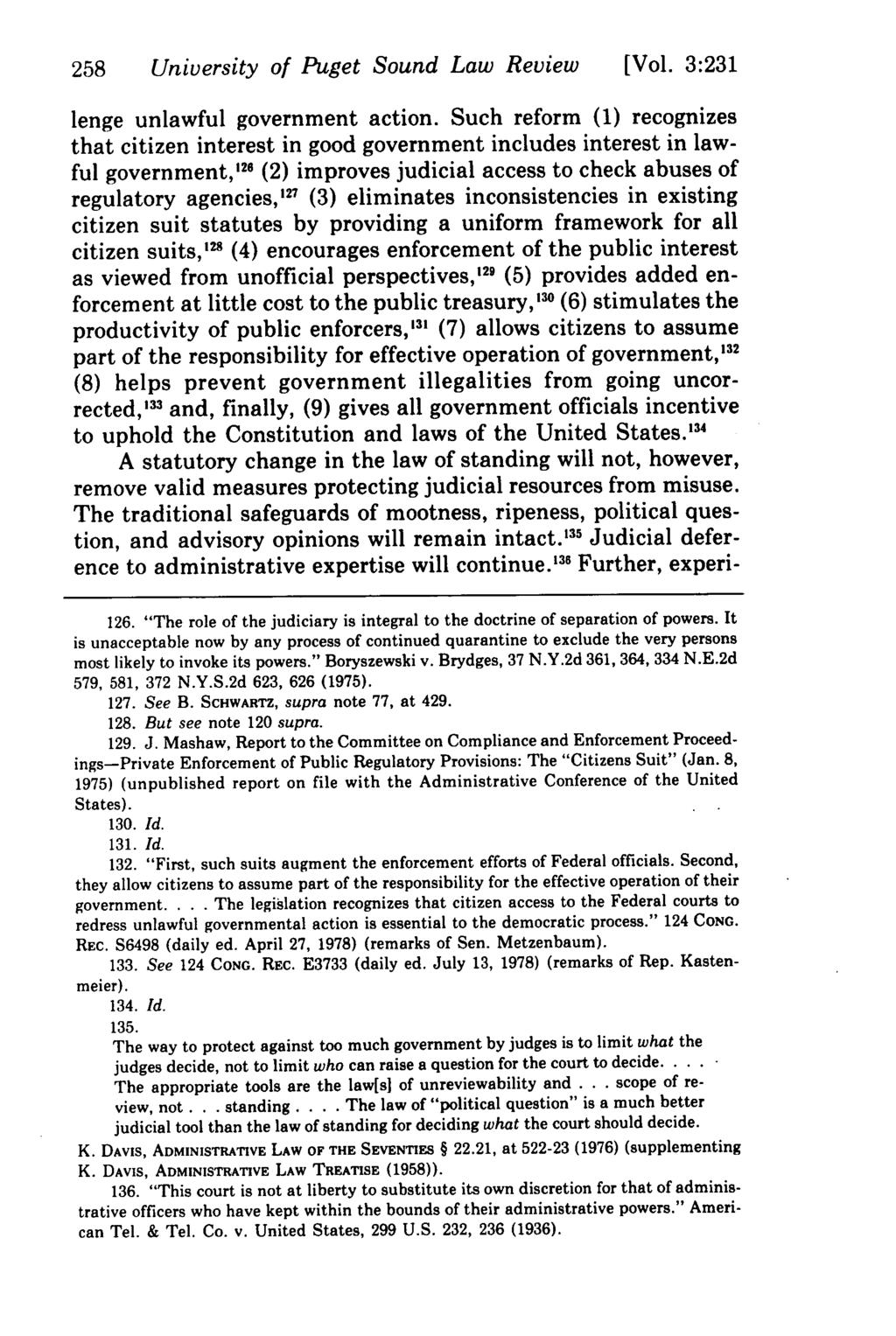 258 University of Puget Sound Law Review [Vol. 3:231 lenge unlawful government action.