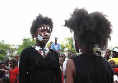 UNESCO protects the right to culture and ensures the enjoyment of cultural rights. (1) Theater activity in Port-Au-Prince, Haiti after the 12 January 2010 earthquake.