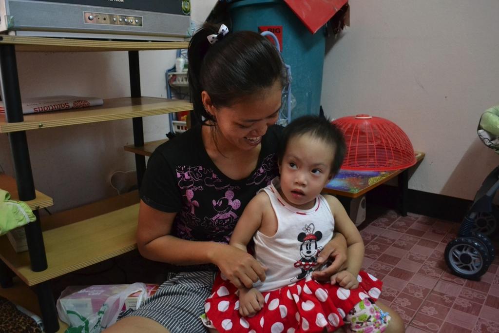 Case Study from WCSP Nam Aoy is three years old. She was born with paralysed legs, spinal problems and incontinence, and requires constant care and regular medical attention.
