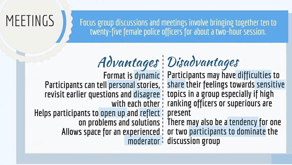 needs of police officers in the organisation.