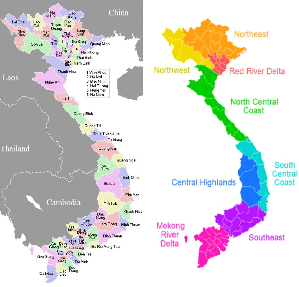 Figure 2.1 Maps over Vietnam s provinces and regions Source: Wikipedia.com 2.3 Economic Reforms in Vietnam The unification of Vietnam 1975-1976 meant that a centrally planned economy was introduced.