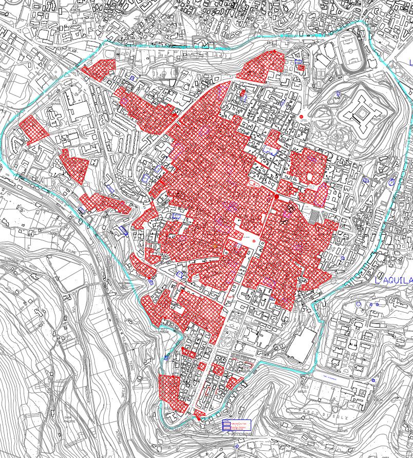 Figure 5. L Aquila, Italy, Zona Rossa Restricted Areas 2011 80 Studies comparing American and Italian disaster response showed that both nations responded quickly and decisively to the disasters.