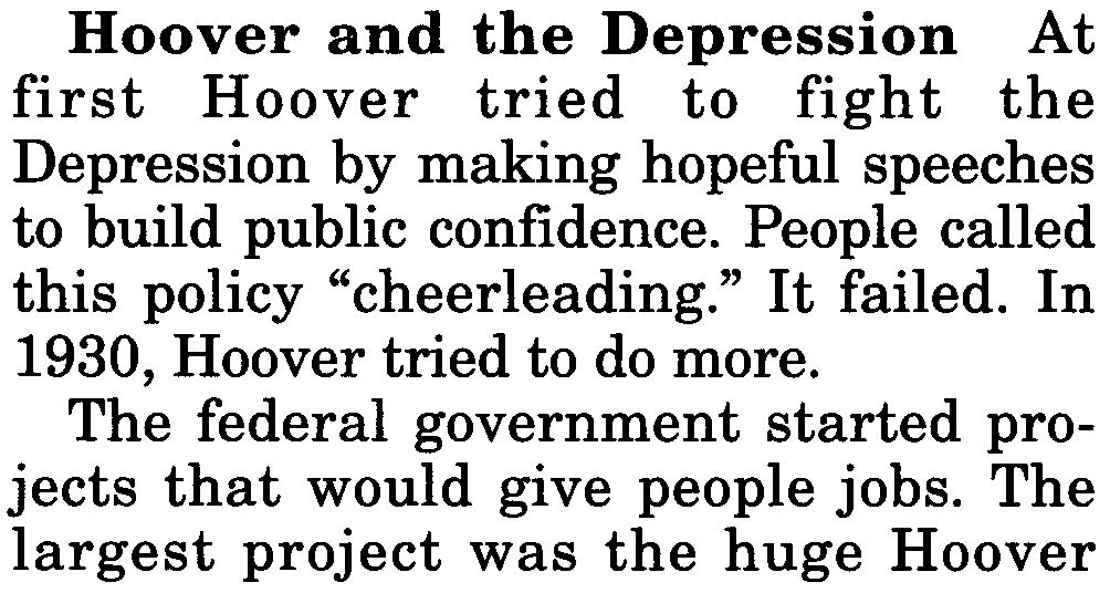 In 1930, Hoover believed that the United States had "passed the worst." The President was wrong.