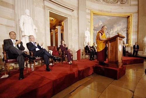 1 / 5 Congressional Gold Medal ceremony address Date : October 17, 2007 His Holiness the Dalai Lama addresses the audience during the Congressional Gold Medal Awards Ceremony in the United States