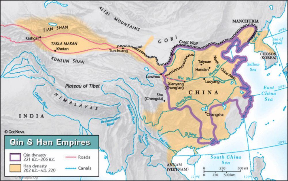 China: From Warring States to Empire, 200s BCE As opposed to Rome, not creating something new, instead...restoring something old. China = remnant of First Civilizations (Xia, Shang, and Zhou.