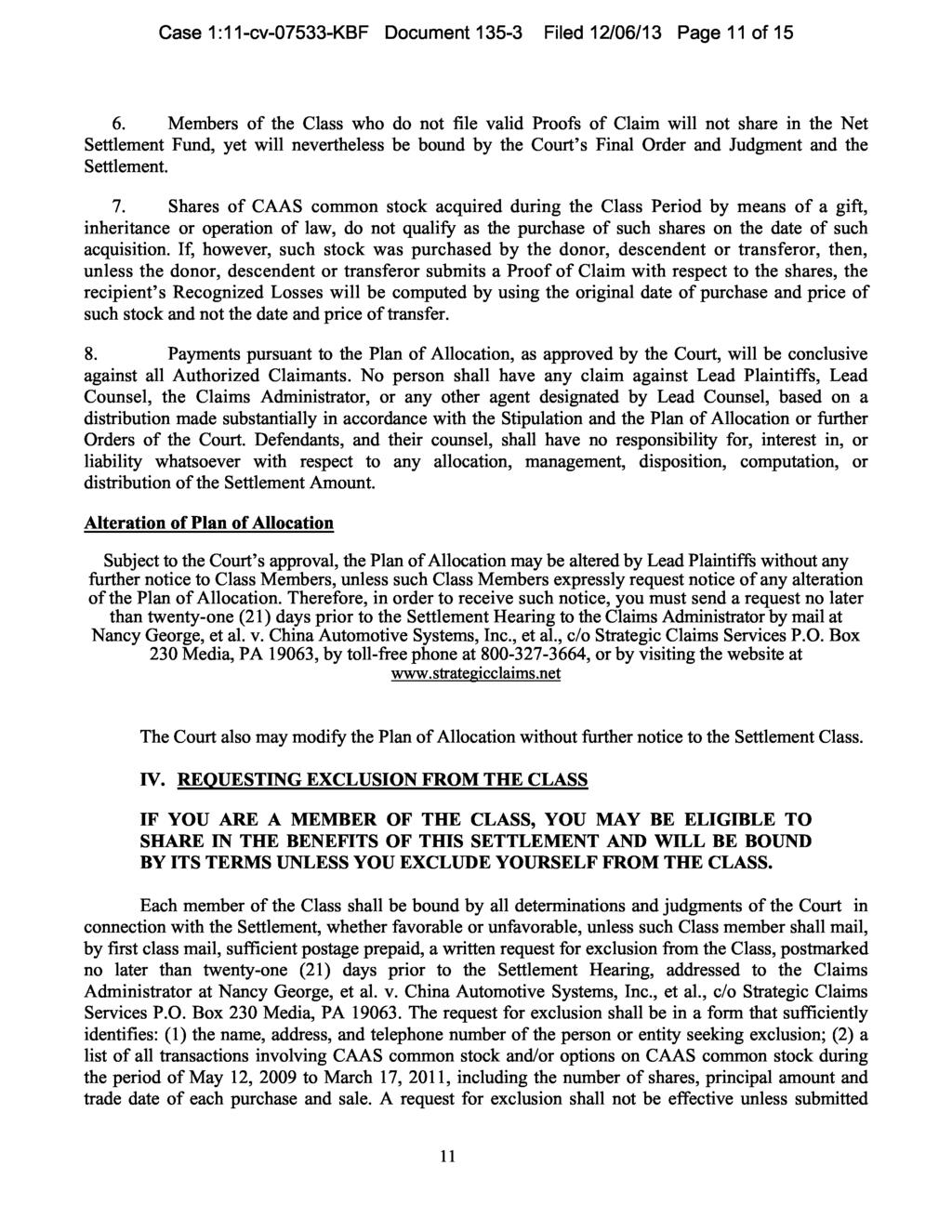 Case 1:11-cv-07533-KBF Document 135-3 Filed 12/06/13 Page 11 of 15 6.