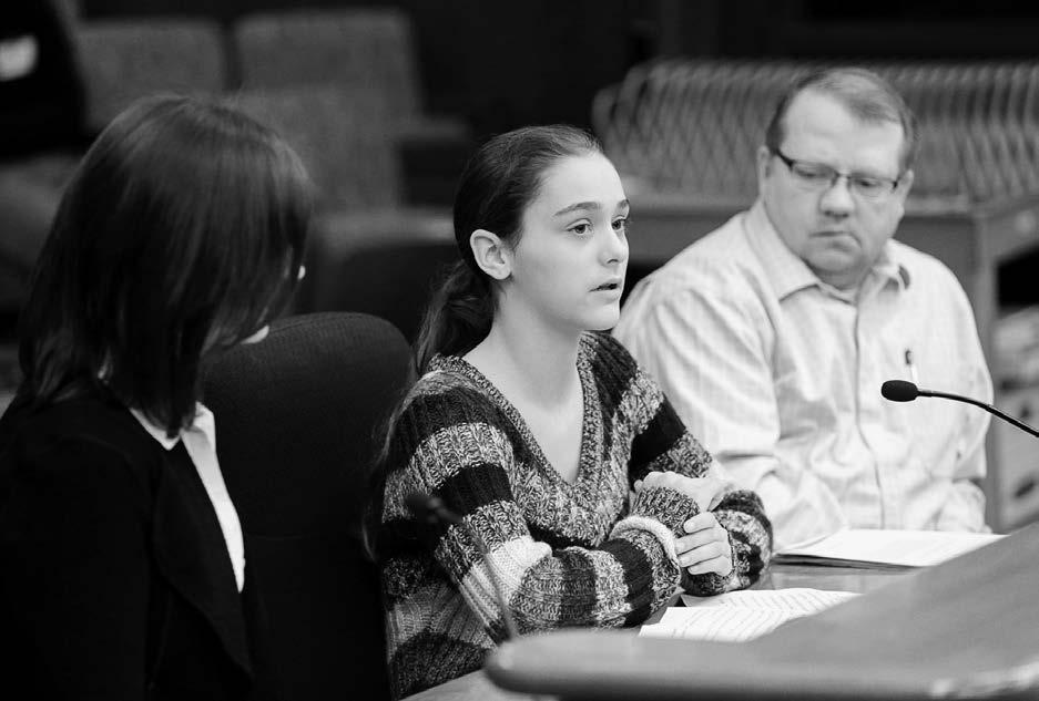 McKenna s Story Photo by Paul Battaglia McKenna Ahrenholz shares her story with the House Public Safety and Security Policy and Finance Committee during the 2017 legislative session.