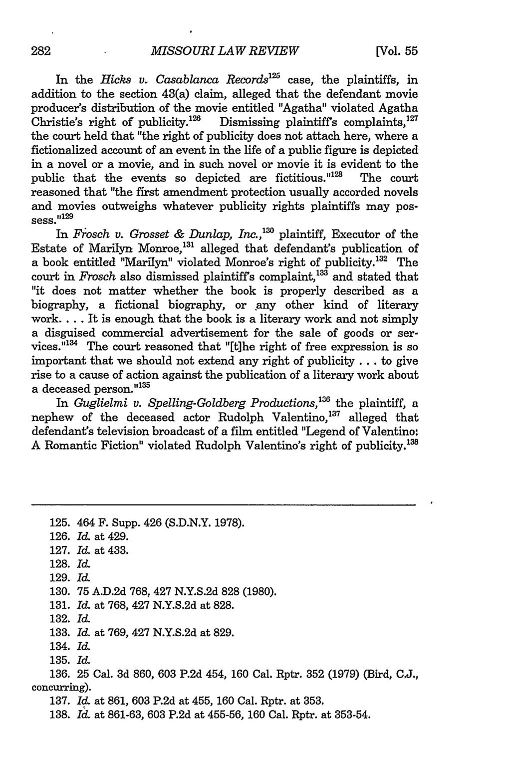 Missouri Law Review, Vol. 55, Iss. 1 [1990], Art. 8 MISSOURI LAW REVIEW [Vol. 55 In the Hicks v.