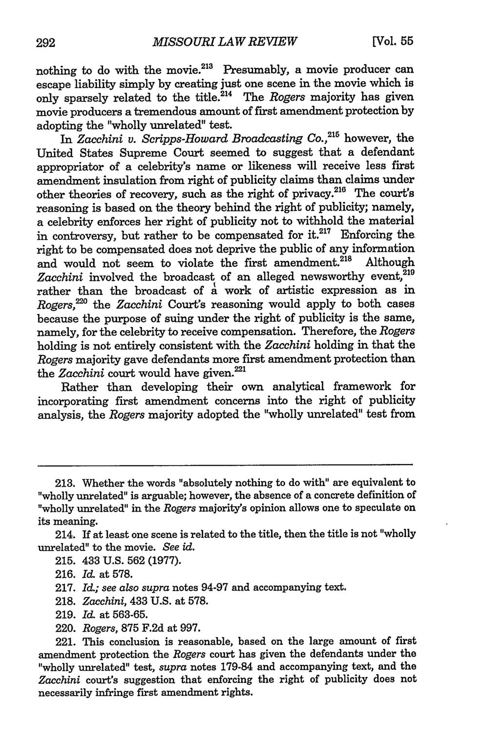 Missouri Law Review, Vol. 55, Iss. 1 [1990], Art. 8 MISSOURI LAW REVIEW [Vol. 55 nothing to do with the movie.