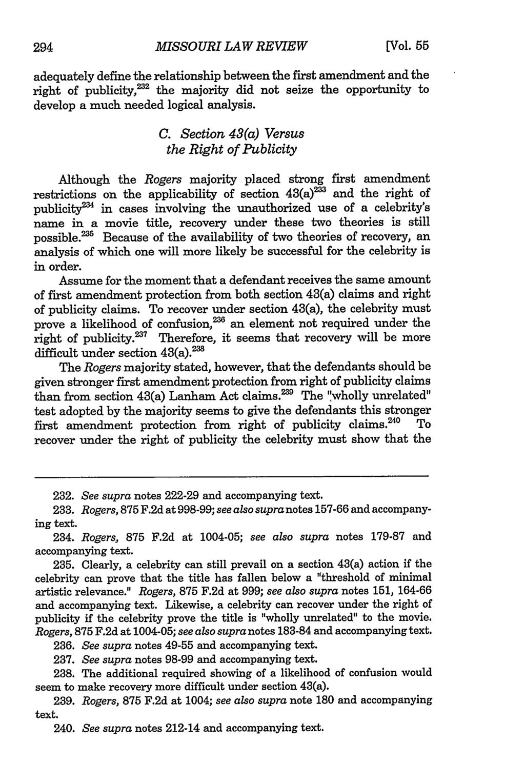 Missouri Law Review, Vol. 55, Iss. 1 [1990], Art. 8 MISSOURI LAW REVIEW [Vol.