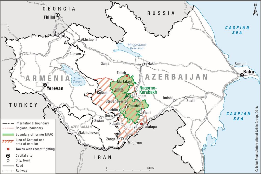 Crisis Group Europe Report N 239, 4 July 2016 Page 21 Appendix A: Conflict Area in a Regional Context Stepanakert is the capital of the non-recognised Nagorno-Karabakh Republic and the former