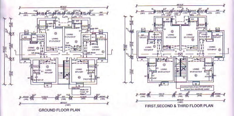 In the Chennai schemes, in the front set of apartments on each floor the kitchen and toilet are adjacent and the toilet door is next to the kitchen (see Figure 1).