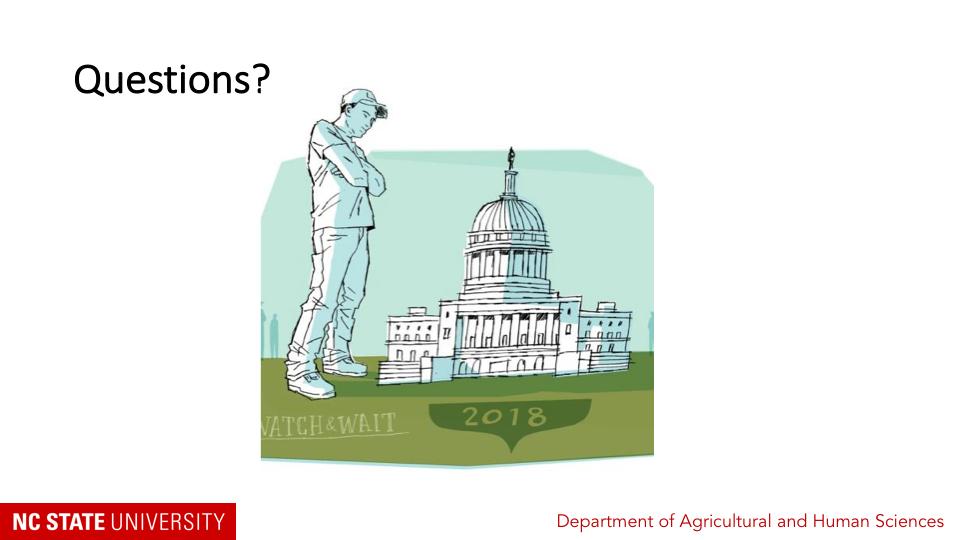 As of now, advocates and lobbyists in Washington, DC are hearing that the House Ag Committee has made progress in writing their version of the 2018 Farm Bill, and they are hoping to get it to the