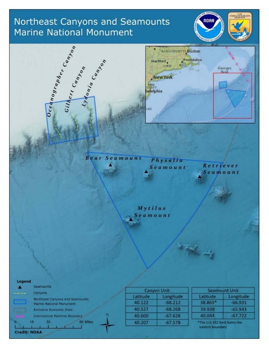 904 DUKE LAW JOURNAL [Vol. 67:863 APPENDIX B: MAP OF NORTHEAST CANYONS MONUMENT AND SEAMOUNTS MARINE NATIONAL MONUMENT 247 247.