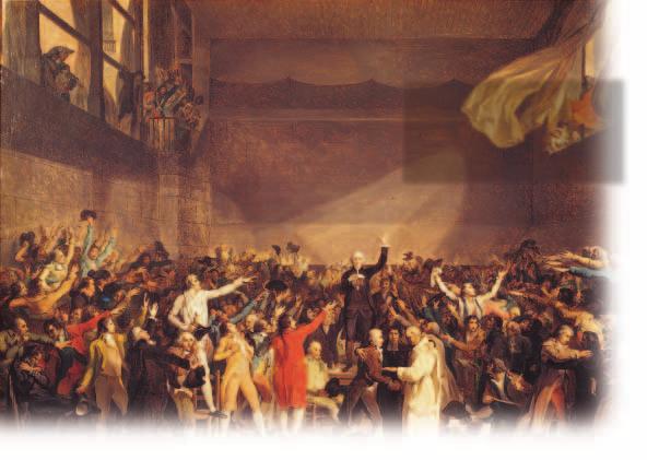 History through Art The Tennis Court Oath by Jacques-Louis David Members of the National Assembly swore that they would produce a French constitution.