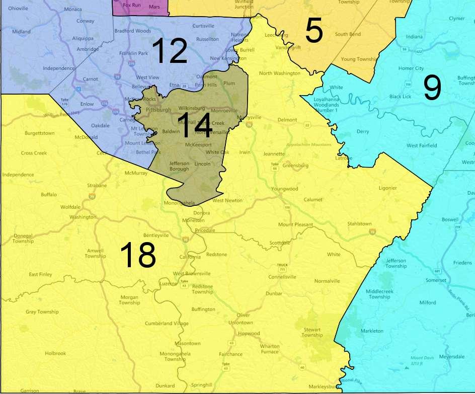 District 18 District 18 includes Fayette, Greene, and Washington Counties, along with parts of Westmoreland County.