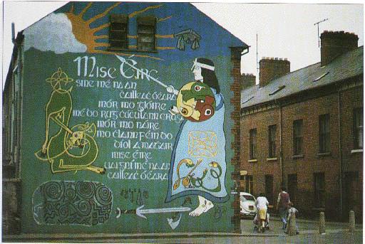 Walking the Tightrope: Europe between Europeanisation and Globalisation This can be seen in a mural on Beechmount Avenue where an IRA gunman features alongside the shields of the four provinces of