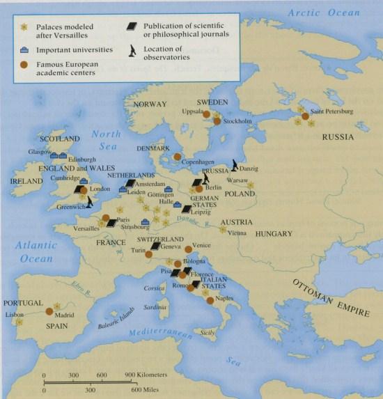 Document 1 Source: Locations of various Enlightenment movement throughout Europe. Document 2 Source: John Locke, English, Two Treatises on Government, 1690.