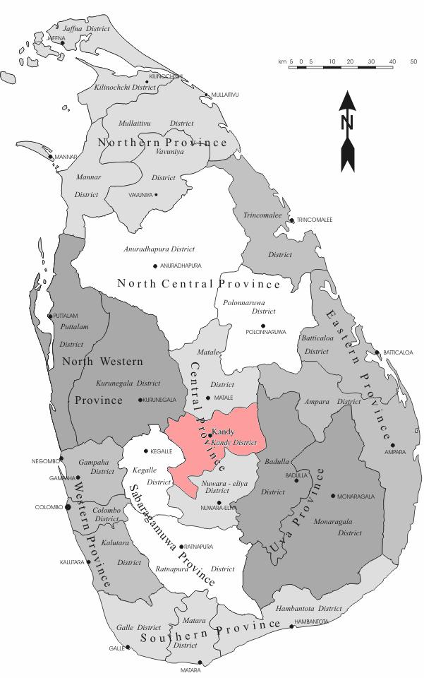 Map 1 Sri Lanka with District and Provincial Boundaries Source: http://www.ices.