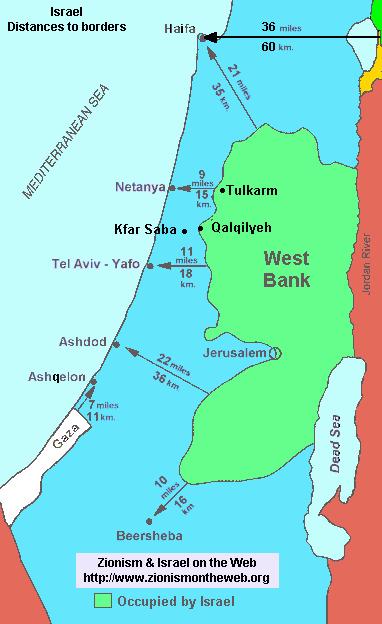 Israeli Jews were concerned about new boundaries 80% of Jewish population lives on coastal plain -- felt vulnerable because population centers were only a few miles from hostile populations in