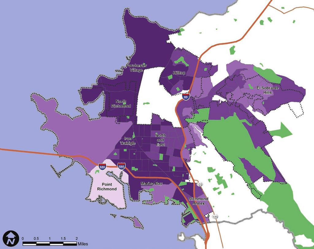 10 RICHMOND NEIGHBORHOOD CONDITIONS: MAP 2 MAP 2 Communities of Color Population The category communities of color aggregates together many racial and ethnic groups in a way that we recognize can be