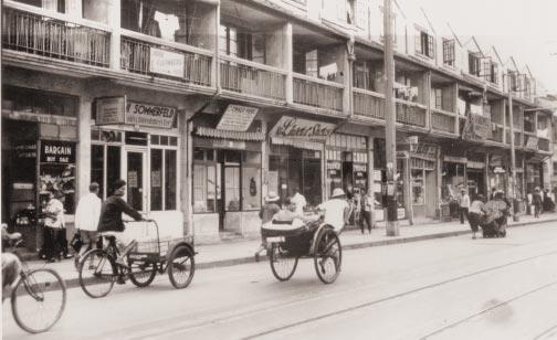 A row of shops owned by Jewish refugees on Seward Road in