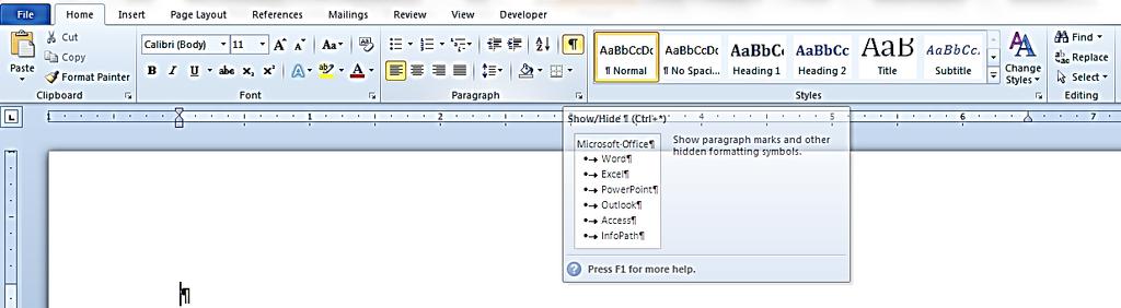 The paragraph function in Word allows users to view any additional or hidden formatting
