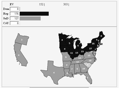 Democratic split in 1860 made victory possible for a sectional party The Presidential election of 1860 Electoral votes required for victory: 152 Year % of national population considered for