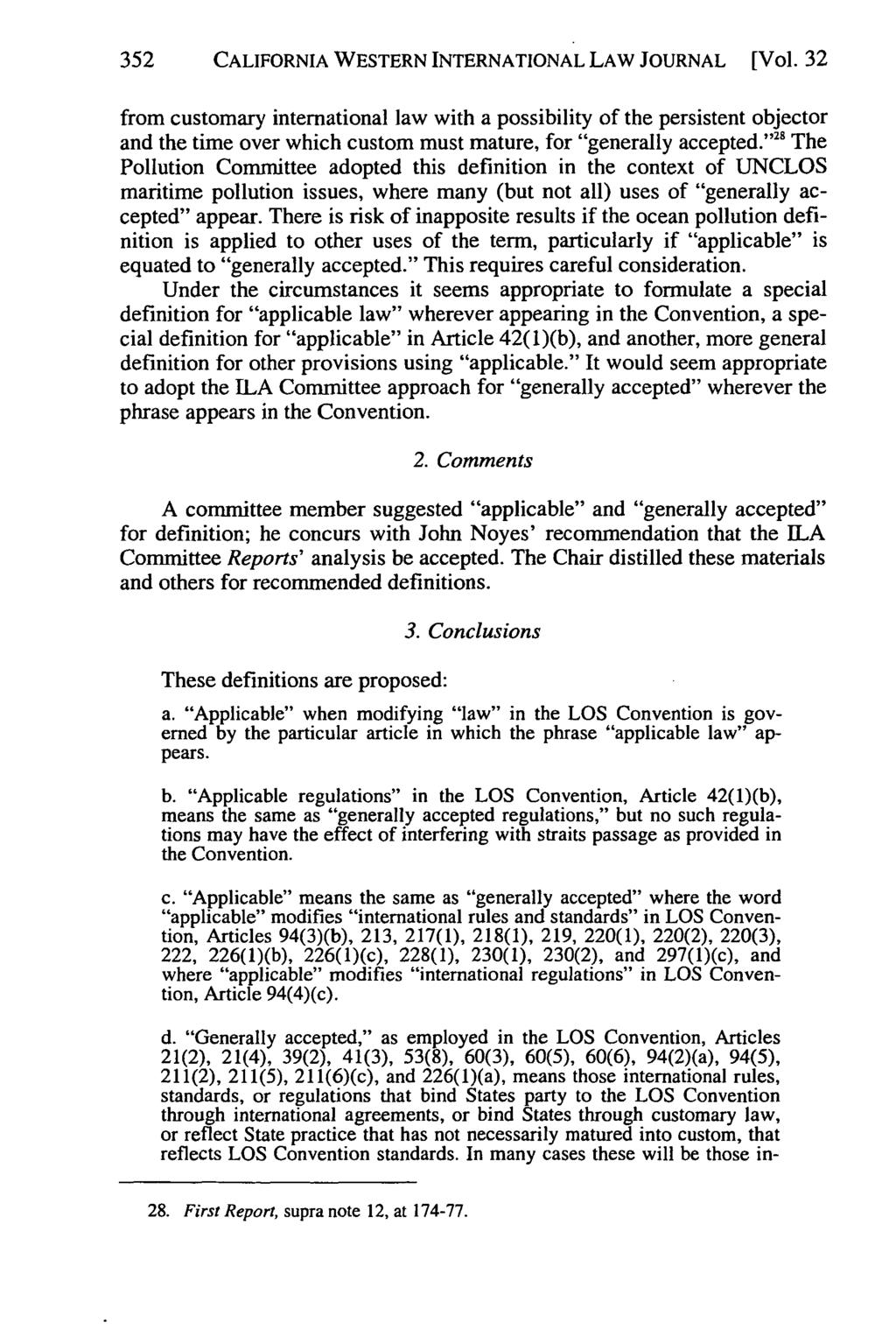 352 California CALIFORNIA Western International WESTERN Law INTERNATIONAL Journal, Vol. 32 [2001], LAW No. 2, JOURNAL Art. 6 [Vol.