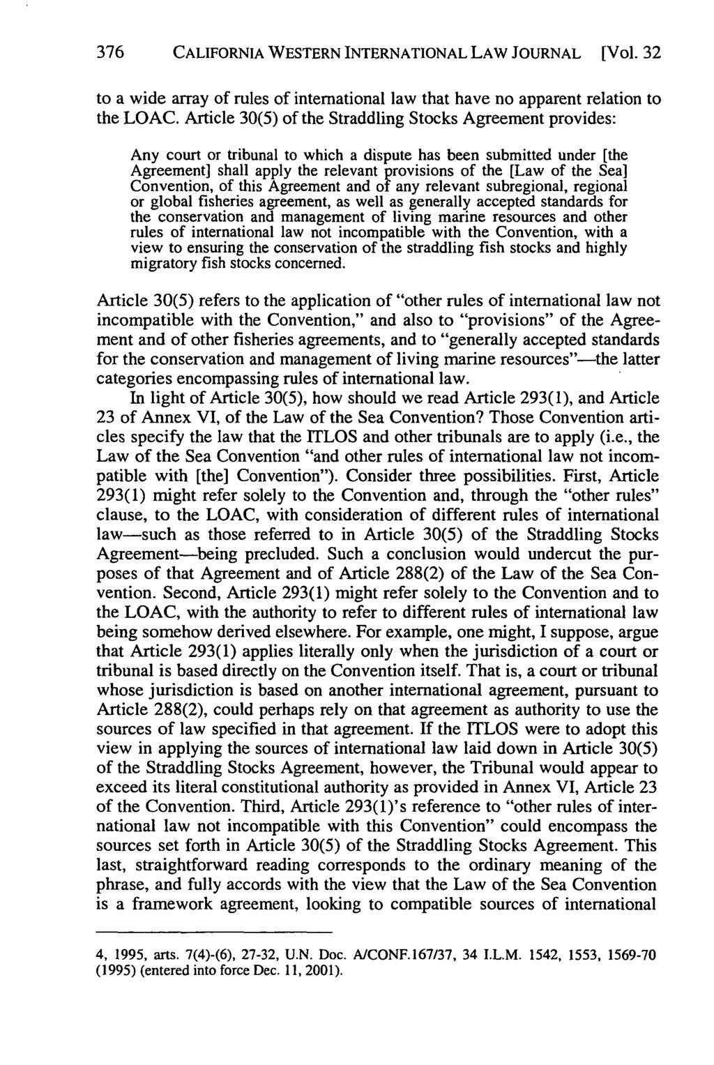 California Western International Law Journal, Vol. 32 [2001], No. 2, Art. 6 376 CALIFORNIA WESTERN INTERNATIONAL LAW JOURNAL [Vol.