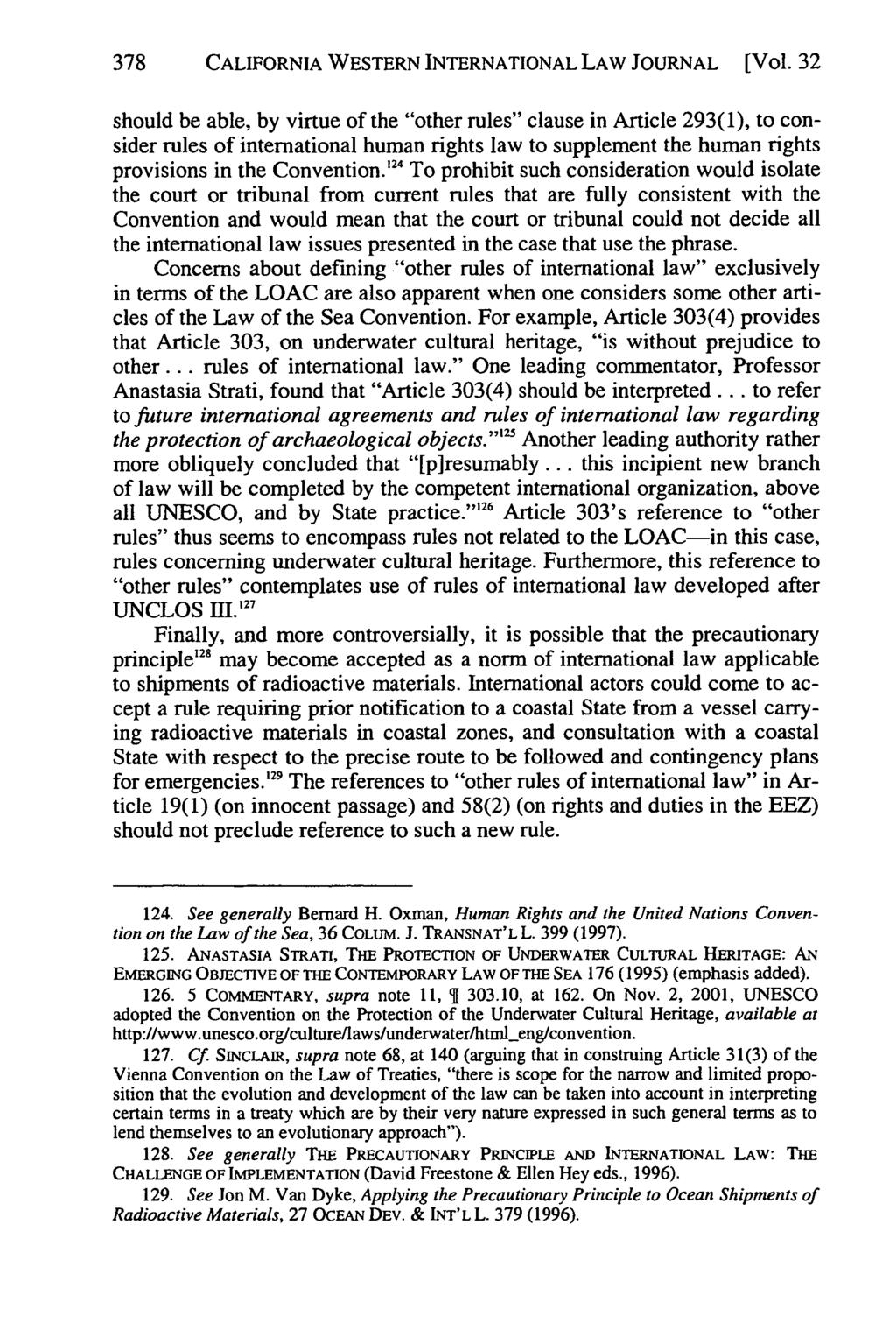 California Western International Law Journal, Vol. 32 [2001], No. 2, Art. 6 378 CALIFORNIA WESTERN INTERNATIONAL LAW JOURNAL [Vol.