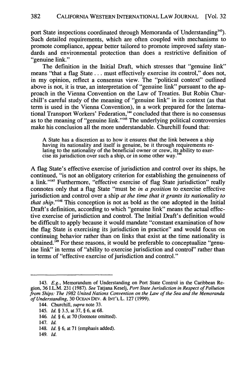 382 California Western International Law Journal, Vol. 32 [2001], No. 2, Art. 6 CALIFORNIA WESTERN INTERNATIONAL LAW JOURNAL [Vol.