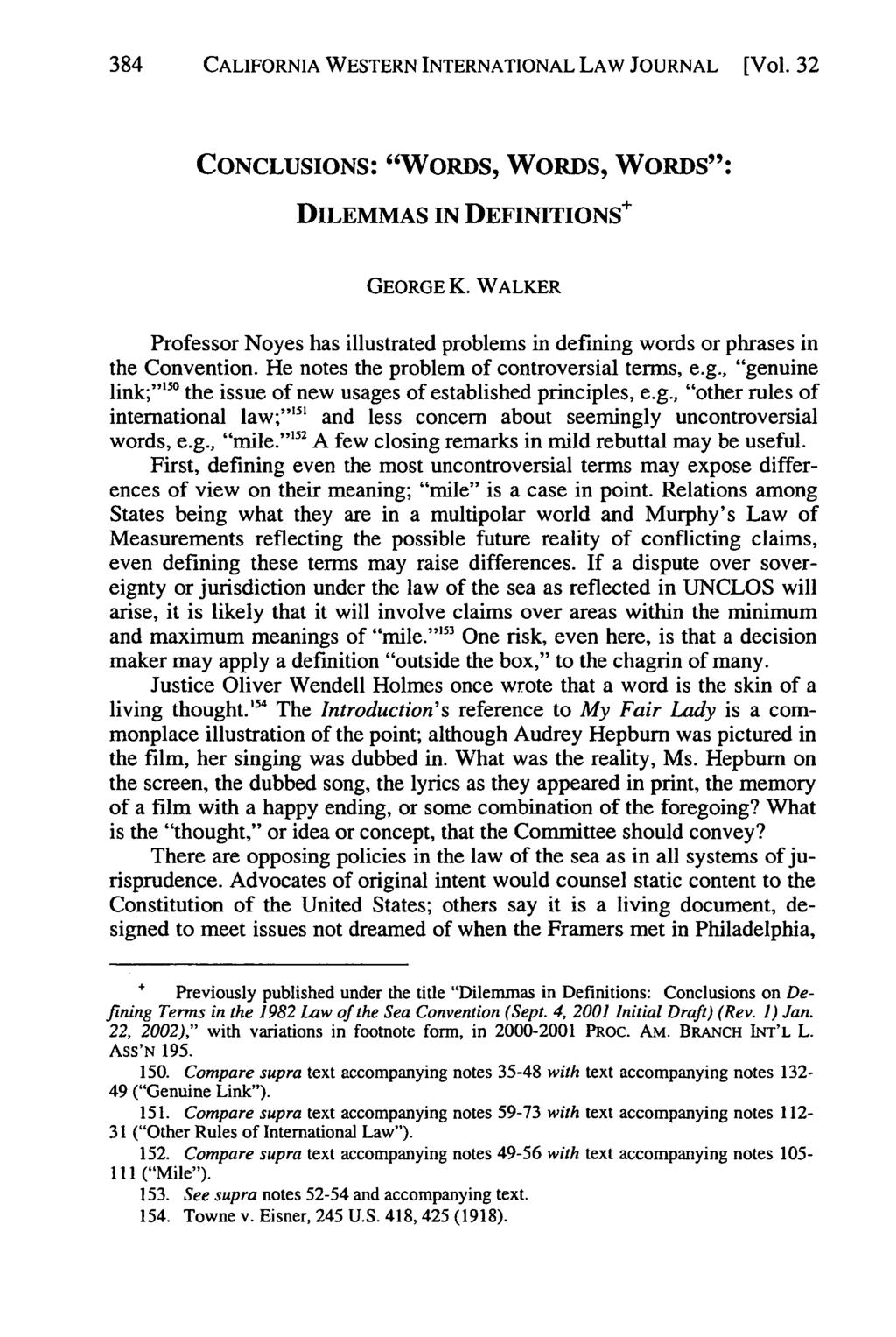 California Western International Law Journal, Vol. 32 [2001], No. 2, Art. 6 384 CALIFORNIA WESTERN INTERNATIONAL LAW JOURNAL [Vol.