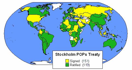 II. The Stockholm POPs Convention The Stockholm Convention on Persistent Organic Pollutants (POPs) is an international treaty to eliminate or severely restrict a small number of the world s most