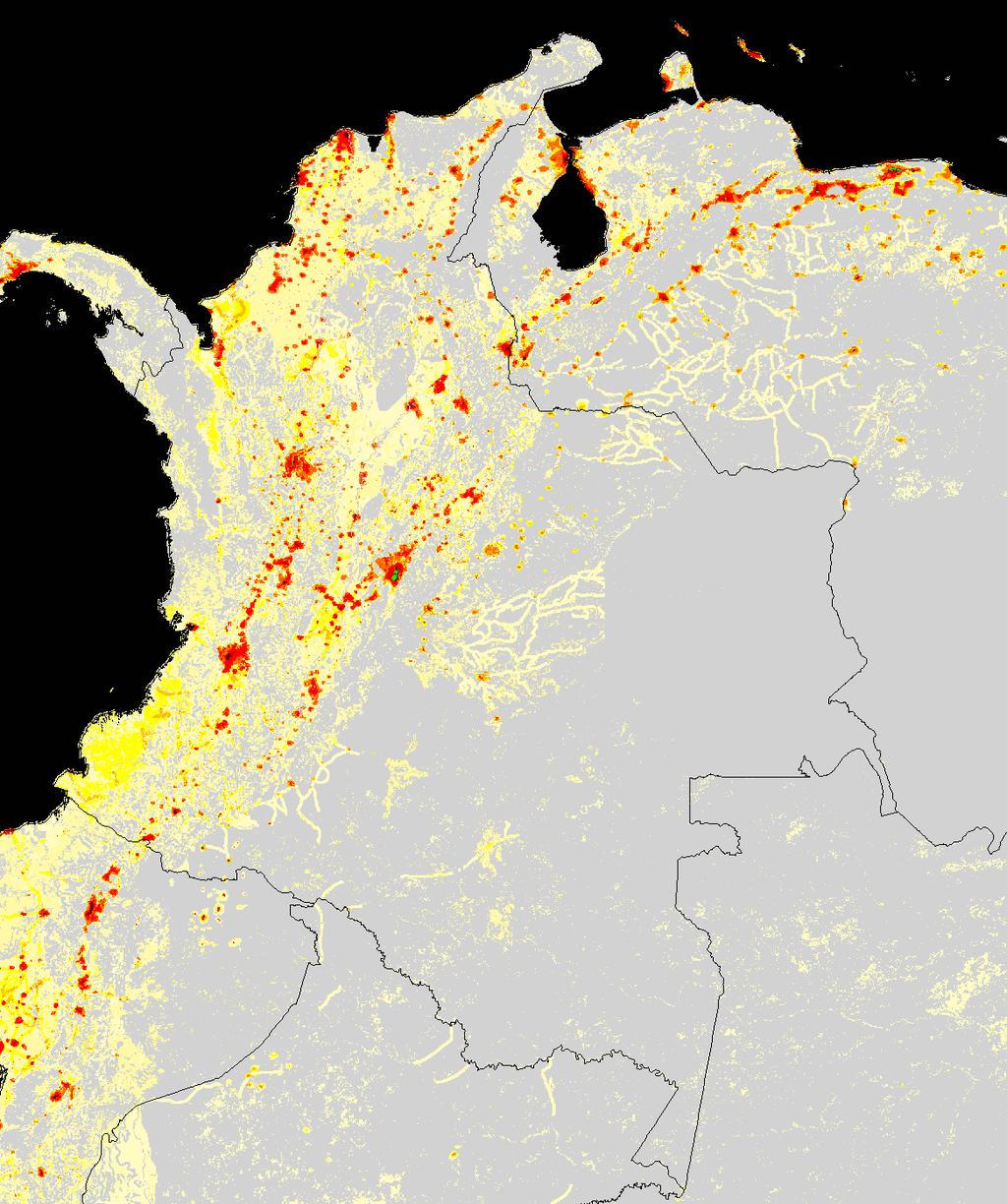 APPENDIX D Map of the Population Density in Colombia The population density of Colombia. Red showing concentration of population. This is a file from the Wikimedia Commons.