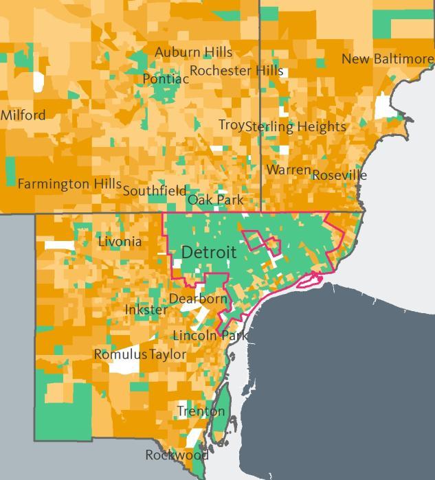 Macomb County s people-of-color population grew the fastest in the 2000s, but most of that growth was concentrated in the lower half of the county.
