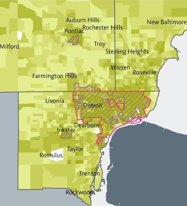 Unemployment Rate by Census Tract and High People-of-Color Tracts, 2008-2012 Unemployment tends to be concentrated in the region s communities of color.
