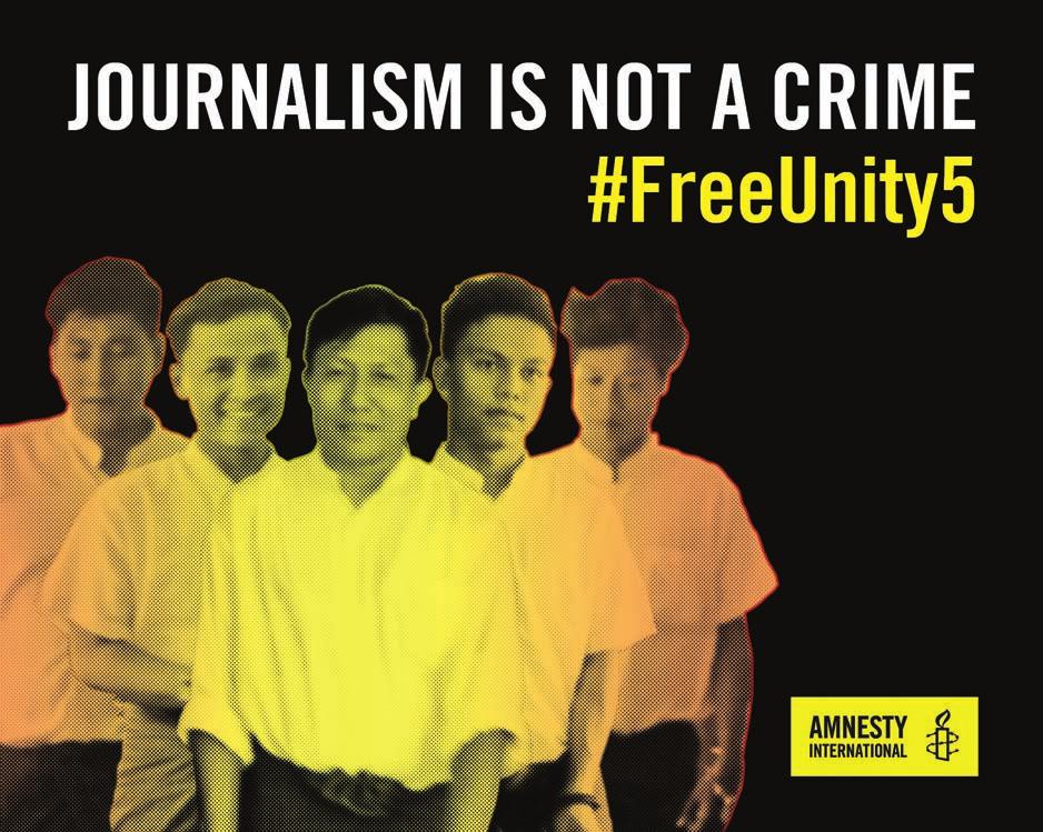 Unity Weekly Journal Staff Copyright: Amnesty International protected by Articles 19 of the UDHR and the ICCPR.